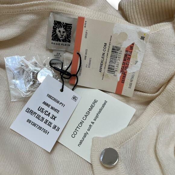 Anne Klein Cashmere Blend Cardigan with built in Shell NWT - Picture 11 of 11